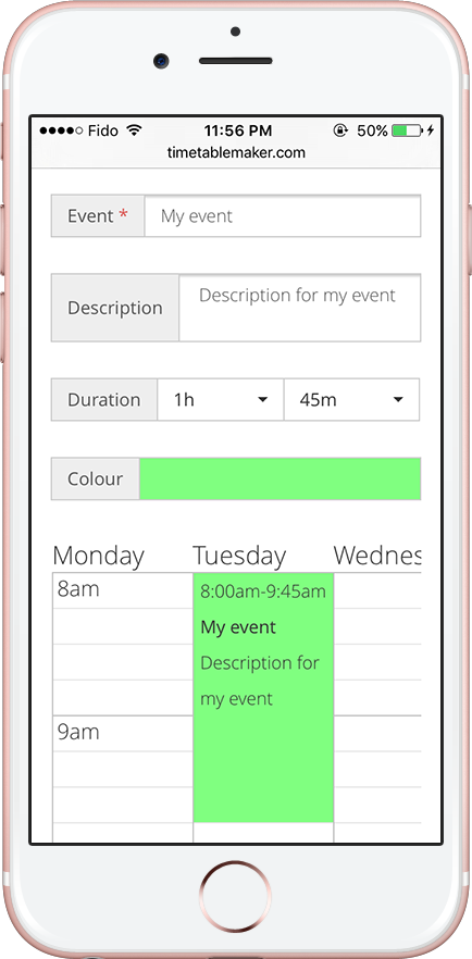 Add events on iPhone